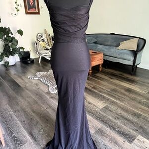 Windsor Black Ruched Maxi Dress